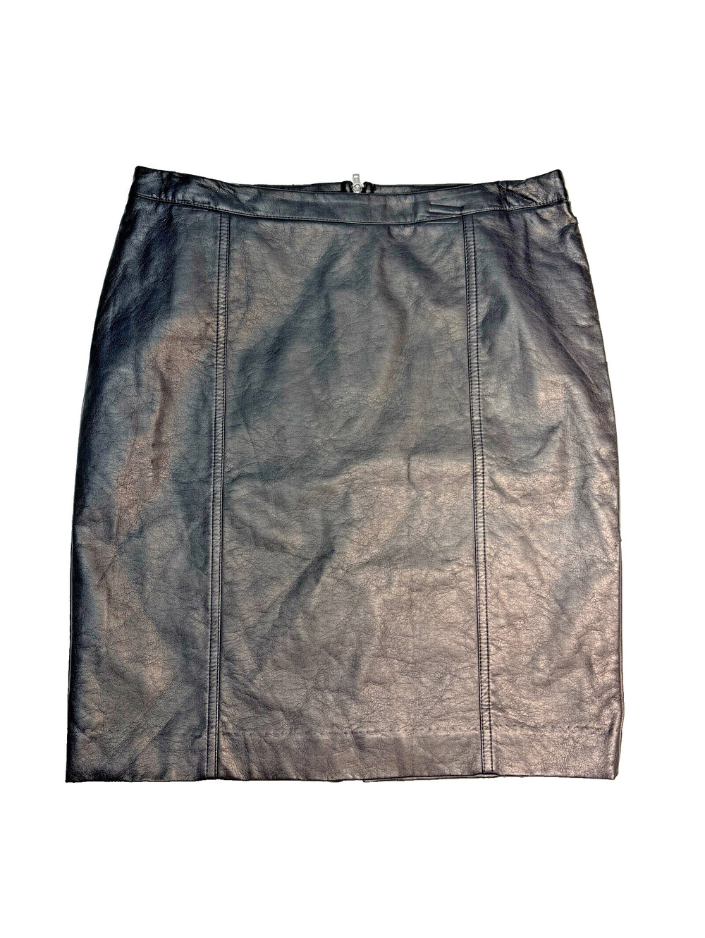 Worthington Faux Leather Pencil Skirt Women’s Petite 6P Black Lined Career wear